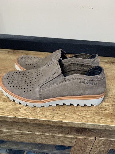 Merrell Zapatos Para Hombres 7 Stone Downtown Moc Tenis Cuero Marrón - Imagen 3 de 12