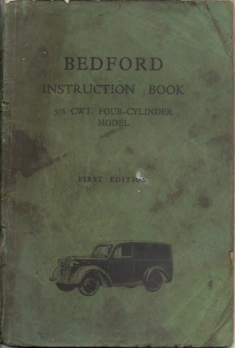 BEDFORD 5 / 6 CWT HC SERIES VAN ORIGINAL 1938 OWNERS INSTRUCTION HANDBOOK
