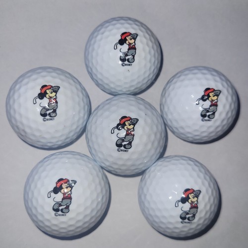 6ct Disney Mickey Mouse Logo Red Hat Shirt Used Golf Balls G-3-1 to 3-6