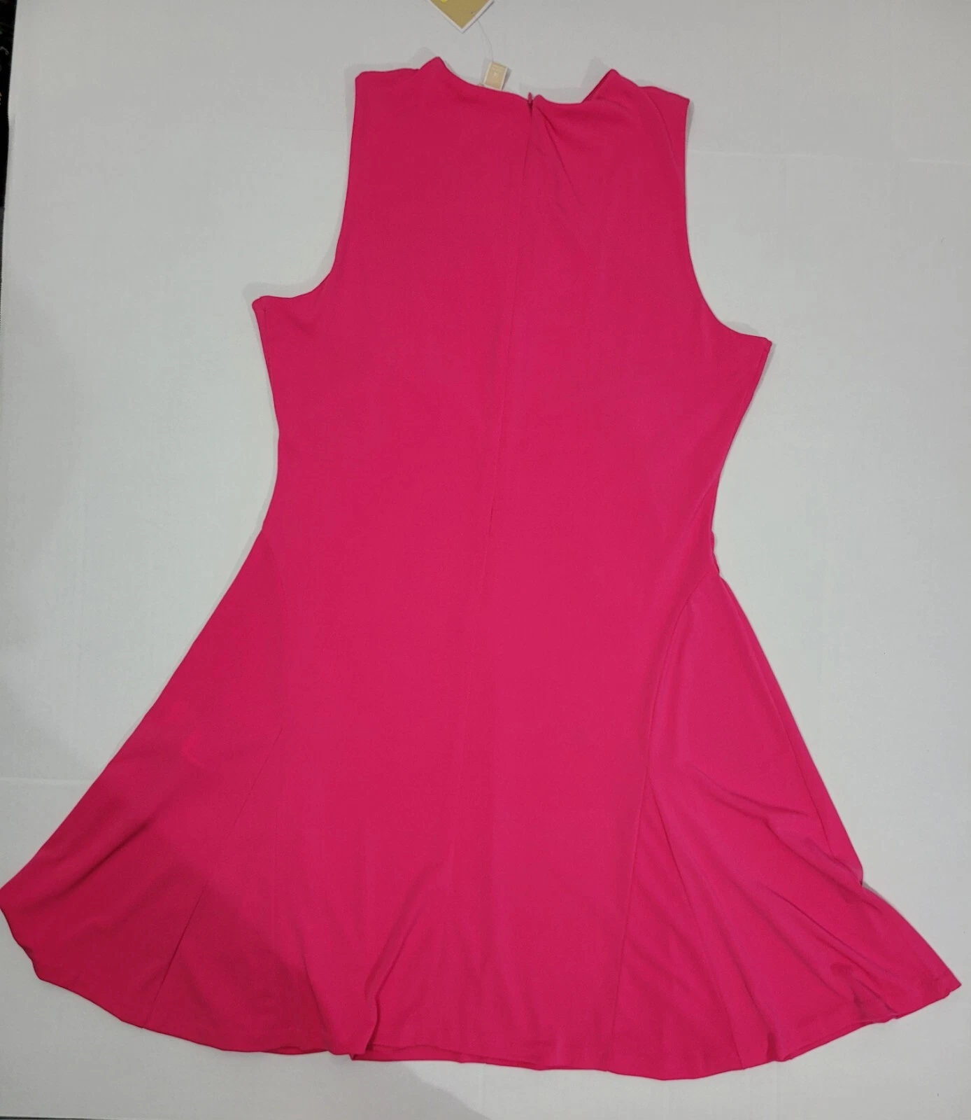 MICHAEL KORS Tg 14 Mini Abito Donna Halter Scollo Incrociato Rosa Elettrico Nuovo con etichette $98