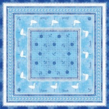 1 Tischdecke Seaside in Blau aus Linclass® Airlaid 80 x 80 cm - Einweg Maritim 