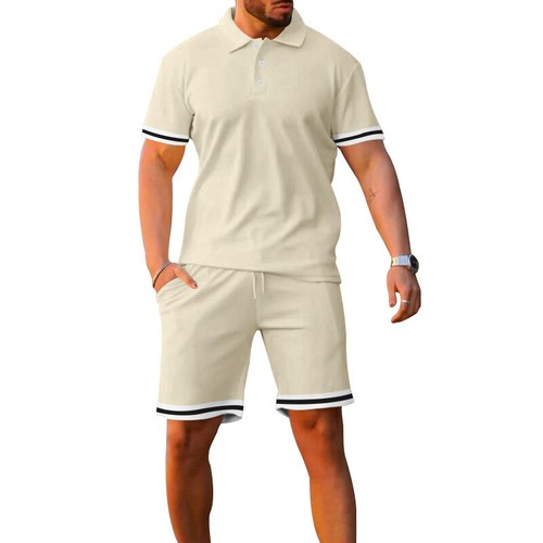 New Summer Slim Lapel Cotton Sport Casual Golf Short Sleeve 3 Button POLO Shirt - Picture 28 of 31