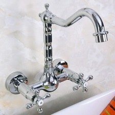 Modern Chrome Brass Wall Mount Kitchen Faucet Bathroom Sink Mixer Tap 2nf970