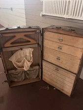 Antique stand-up steamer trunk