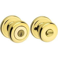 Kwikset Juno Keyed Entry Polished Brass Door Lock with SmartKey Security