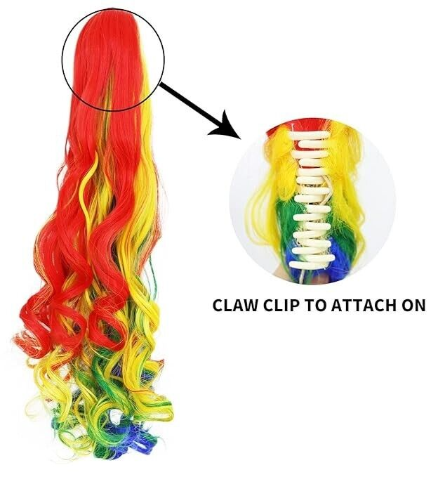 JoneTing Rainbow Wig Curly Multi-Red Synthetic Wigs Hair for Halloween Cosplay JoneTing Rainbow Wig Curly Multi-Red Synthetic Wigs Hair for  main image 2