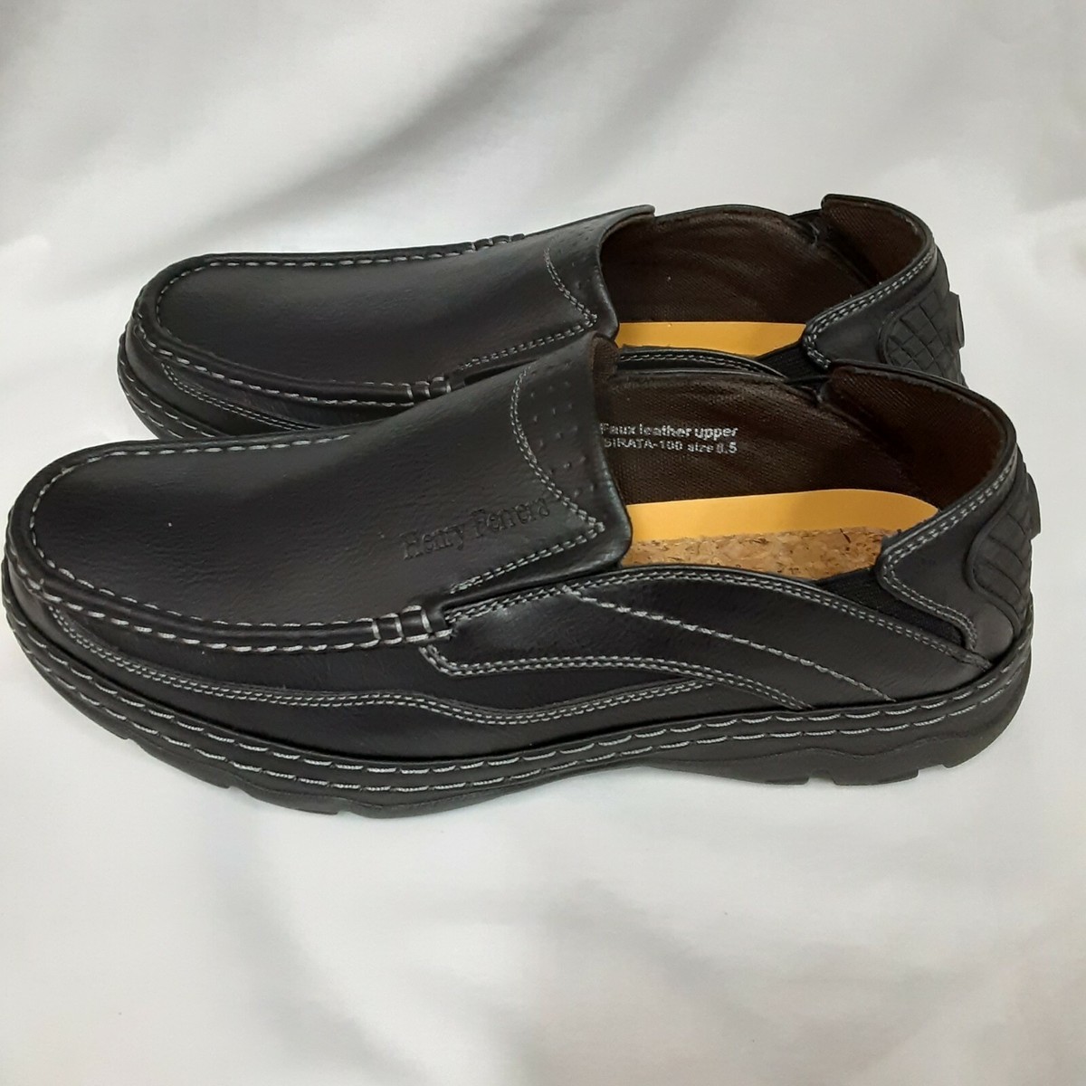 NEW Men's Henry Ferrera Slip On Casual Loafers Sirata 100 Shoes Black Size 