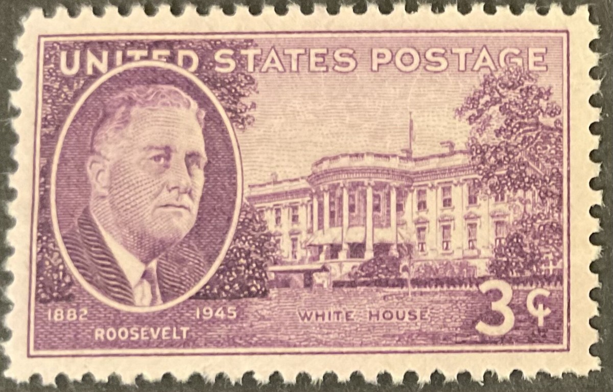 1945 3c Roosevelt & White House commemorative issue, Scott #932