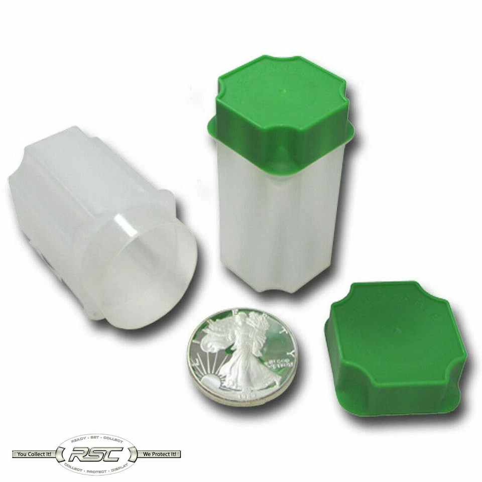5 - Tubos de monedas Guardhouse American Silver Eagle - Cada uno tiene capacidad para 20 monedas