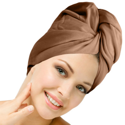 Radiant Queen 100% Cotton Hair Towel T-Shirt Material (Brown) - Adjustable Size