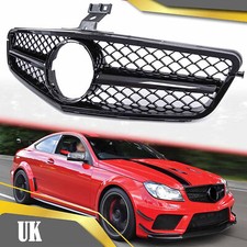 FOR MERCEDES C-CLASS C204 W204 S204 Gloss Black Front Radiator Grille
