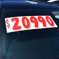 7 1/2" Red / White Vinyl Windshield Numbers Car Lot Pricing Stickers 165