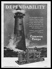1930 Cameron Pumps Compressors Light House Ingersoll Rand Co. Vintage Print Ad