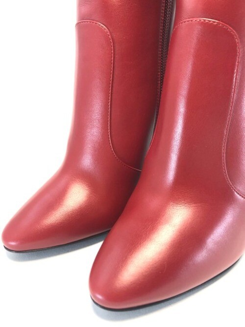 SAINT LAURENT Red 68 Knee-high Leather Boots EU:36.5 MRSP