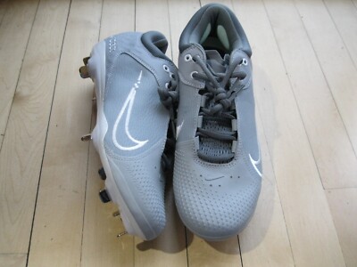 Nike React Hyperdiamond 4 Elite Cushion Softball Cleats Gray White Women 10 NEW