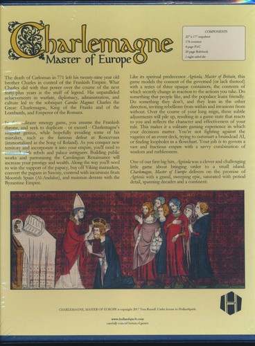 CHARLEMAGNE: MASTER OF EUROPE (Hollandspiele Solitaire Bd Game) NEW - Picture 2 of 3