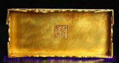 Buy 16.8 Old China Copper 24K Gilt Jade Dynasty Palace Eight Immortals Fan Base