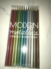 OOLY Modern Metallics 12 Metallic Colored Pencils Art Supplies RARE