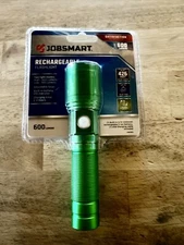 Jobsmart Rechargeable Flashlight 600 Lumens Adj. Focus 426’ Beam Length Green