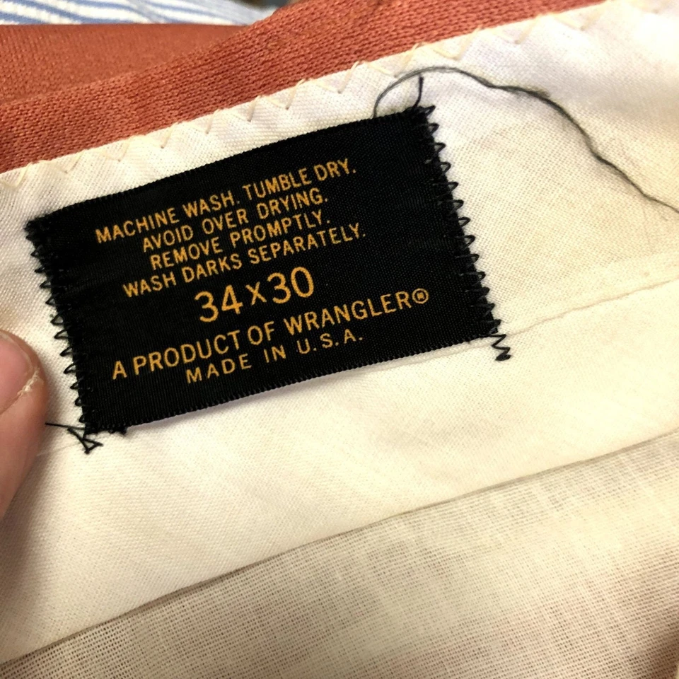 Pantalones Hippie De Colección Años 70 Wrangler Mod MAUVE Albaricoque Campana Parte Inferior Disco Fiesta GOLF 32 Foto 3 de 4