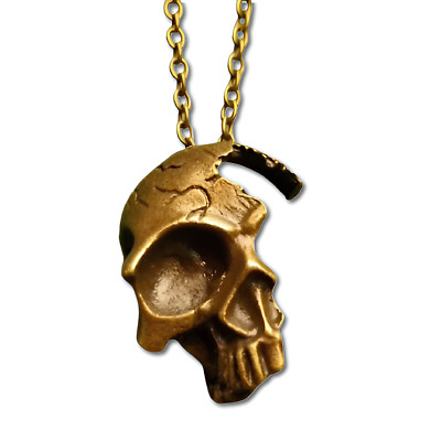 Broken Skull Anhänger Halskette Gothic Memento Mori Gothic Biker Emo Kette Geschenk