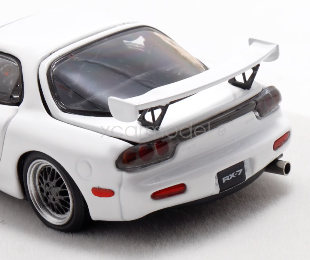 PGM 1:64 Scale White RX-7 FD3S Racing Sports Diecast Metal
