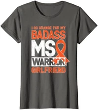 Multiple Sclerosis Badass Warrior Girlfriend Ms Ladies' Crewneck T-Shirt