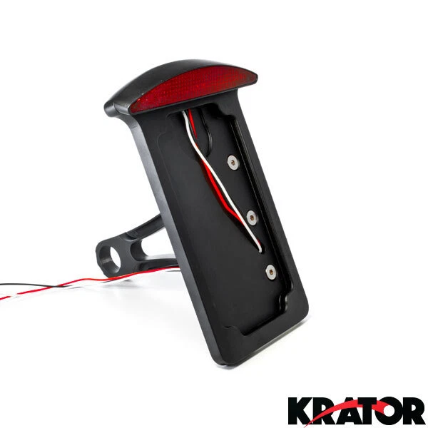 Soporte de matrícula de montaje lateral vertical negro para Harley Bobber Chopper personalizado Foto 4 de 4