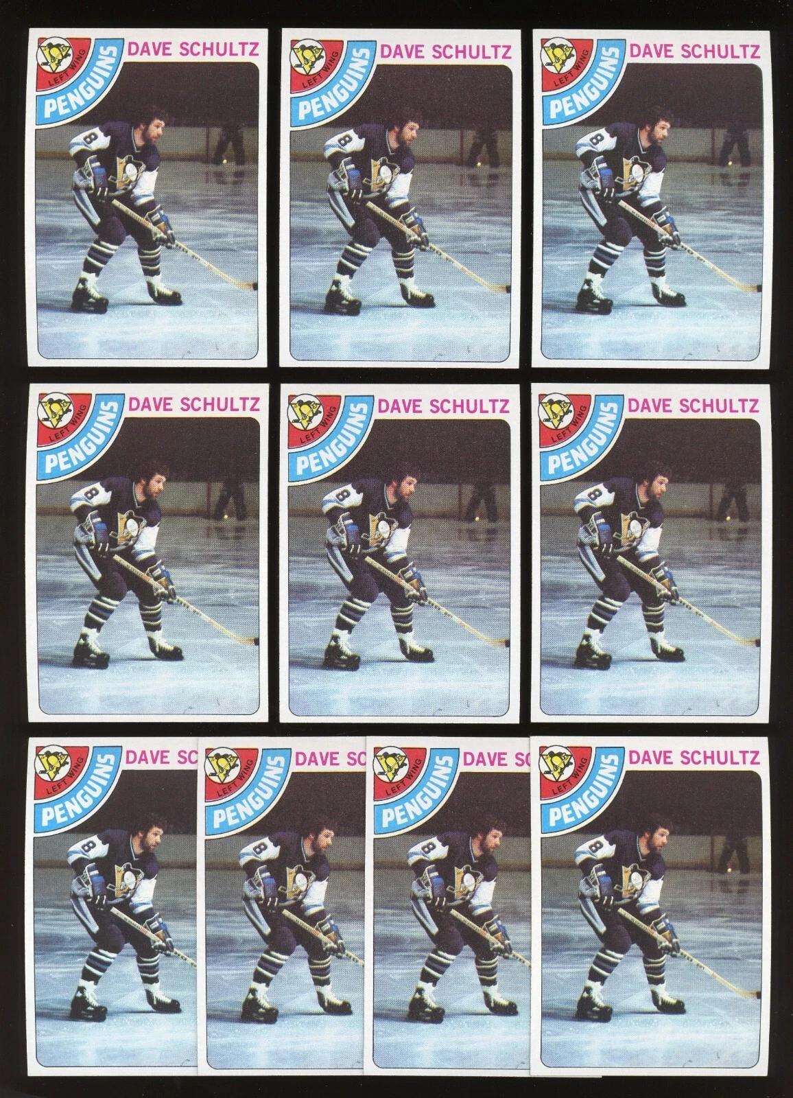 Lot of 10: 1978 Topps DAVE SCHULTZ "The Hammer" Hockey Cards #225 ~ NM-MT ~