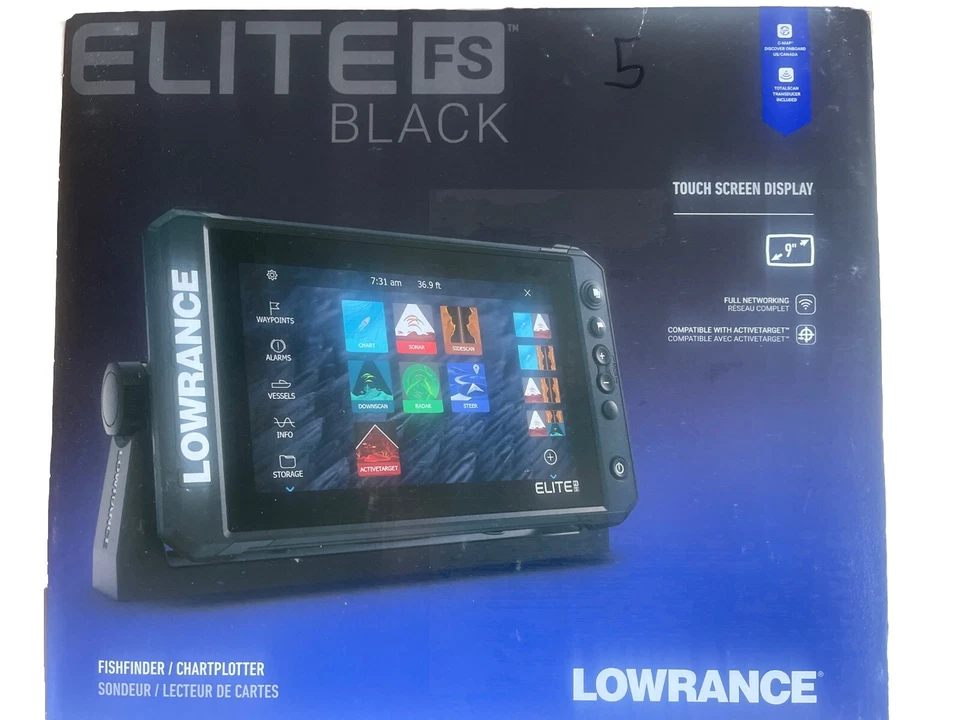 Lowrance Elite FS 9 Black Fishfinder Chartplotter NO Transducer & US Inland Maps - Image 2 of 4