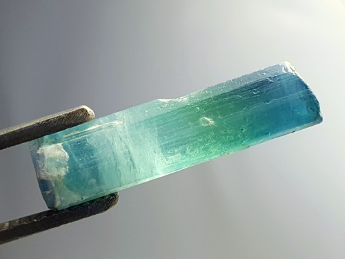Beautiful Bi-Colors Tourmaline Crystal Size 21*5.15*5.56mm Fully Luster 6.92 Cts - 第 1/3 張圖片