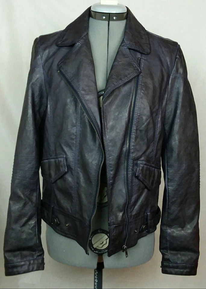 NWT Kut From The Kloth Womens Bomber Jacket Small Gray PU Leather Zip Up Lined - Image 2 of 4