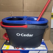 O-Cedar Rinse N Clean Spin Mop With Bucket - Black With Two New Mop Heads
