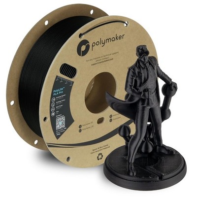 Polymaker PLA PRO Filament 1.75mm, Tough & High Rigidity Black 1kg, 