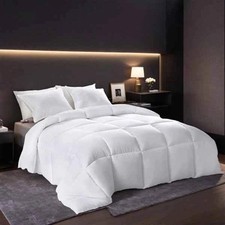 Extra Large White Checkered Plump Duvet - Luxury Hotel-grade Bedding For Bedroom