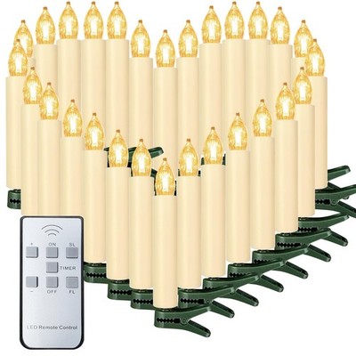 Sunjas 30PCS LED Flameless Candles Battery Operated Christmas Tree Candles with