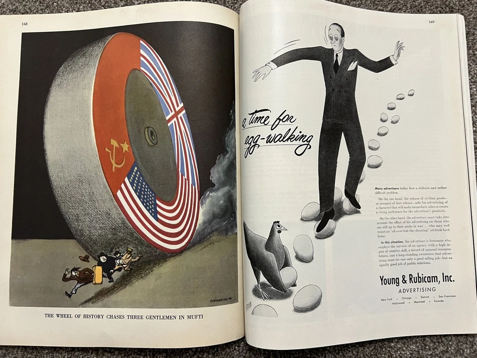 Fortune magazine – January 1945 – WWII articles, Russian cartoons – 232 pages - Image 3 of 4