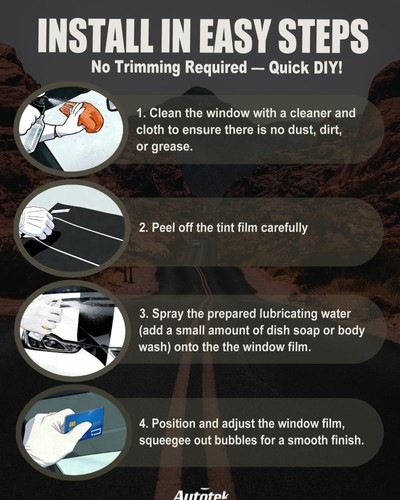 Precut Windshield Tint Strip for Tesla Model Y 2025-2026, 2Ply Anti-Glare, He... - Picture 7 of 7