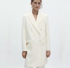 Zara ZW Collection Frock Coat in Oyster-White BNWT UK XS