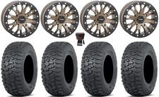 System 3 SB-4 14" Wheels Bronze (4+3) 30" Terra Hook Tires Kawasaki Teryx Mule