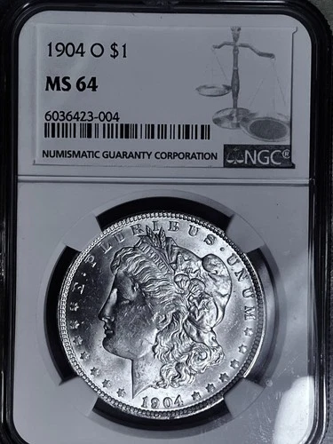 1904  O   MORGAN DOLLAR  NGC   CH BU + PRISTINE, LUSTROUS  TRUE MS 64