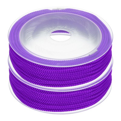 2 Stck. Nylon Faden Garn Auffädeln Kordel 42 Fuß Armband Schnur Seil Lila