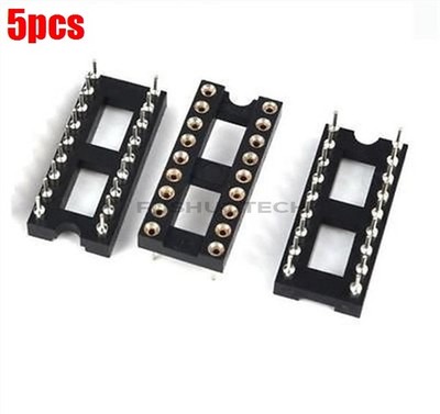 5Pcs Solder Type Gold Plated Machined 18Pin Dip Sip Round Sockets Adaptor Ic xc