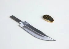 Stainless Steel 6.5" Clip Point Skinner Bowie Knife Blank + Brass Guard