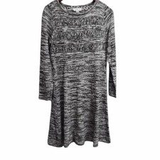 Calvin Klein Sweater Dress Womens Medium Gray Midi Length
