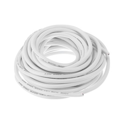 Electrical Ground Wire Automotive Power Wire 30FT White TC 16AWG 2 Conductor