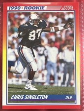 SCORE 1990 Score Rookie Chris Singleton Football NFL Card #290. rookie card picture