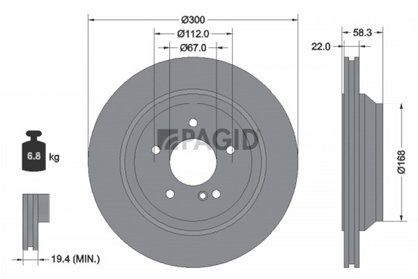 2X Pagid Bremsscheibe 54763NC FüR Mercedes Klasse W221 V221 SL R230 350 230 458-image