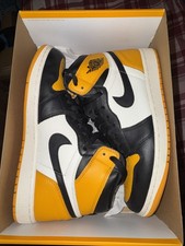 Nike Air Jordan 1 High Men's Size 10.5 Taxi Yellow Toe Sneakers