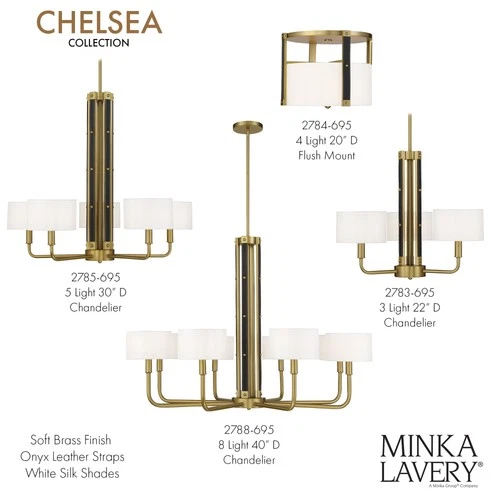 Minka Lavery 2785 Chelsea 5 Light 30"W Chandelier - Brass - Picture 2 of 4